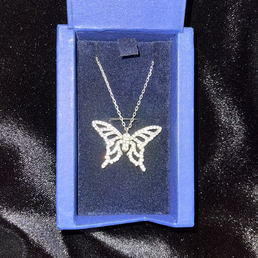 Swarovski nightingale butterfly pendant necklace